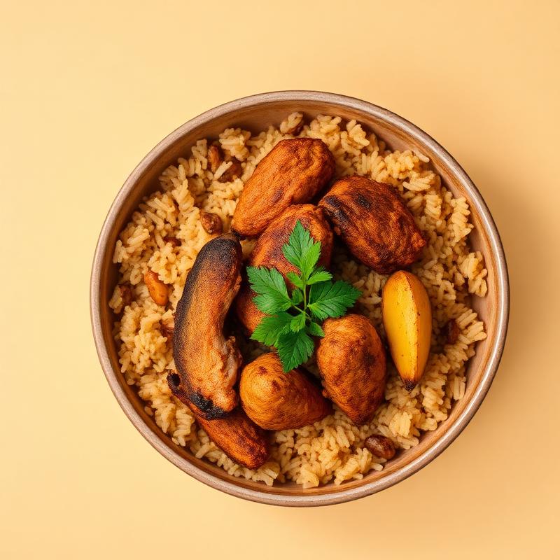 Bowl of smoky jollof rice