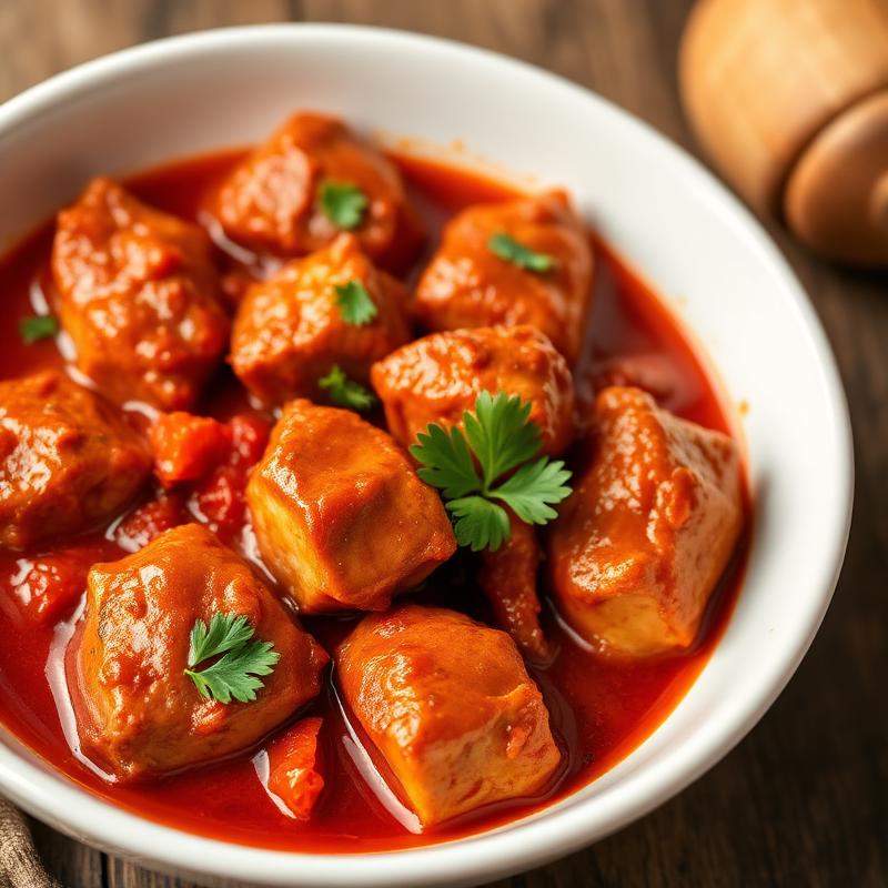 Peppered chicken in red sauce